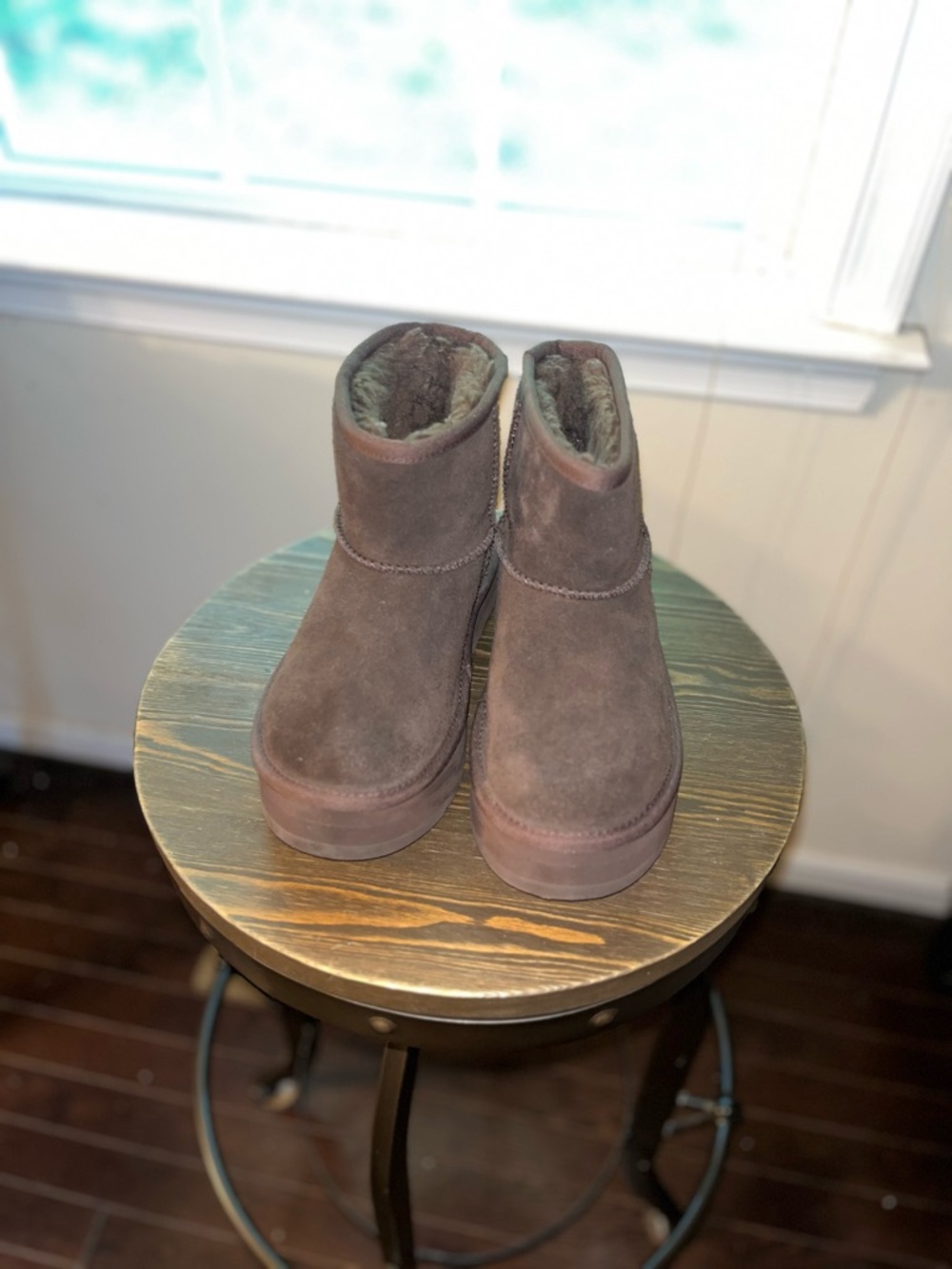 UGG Kids Chocolate Brown Suede Short Boots